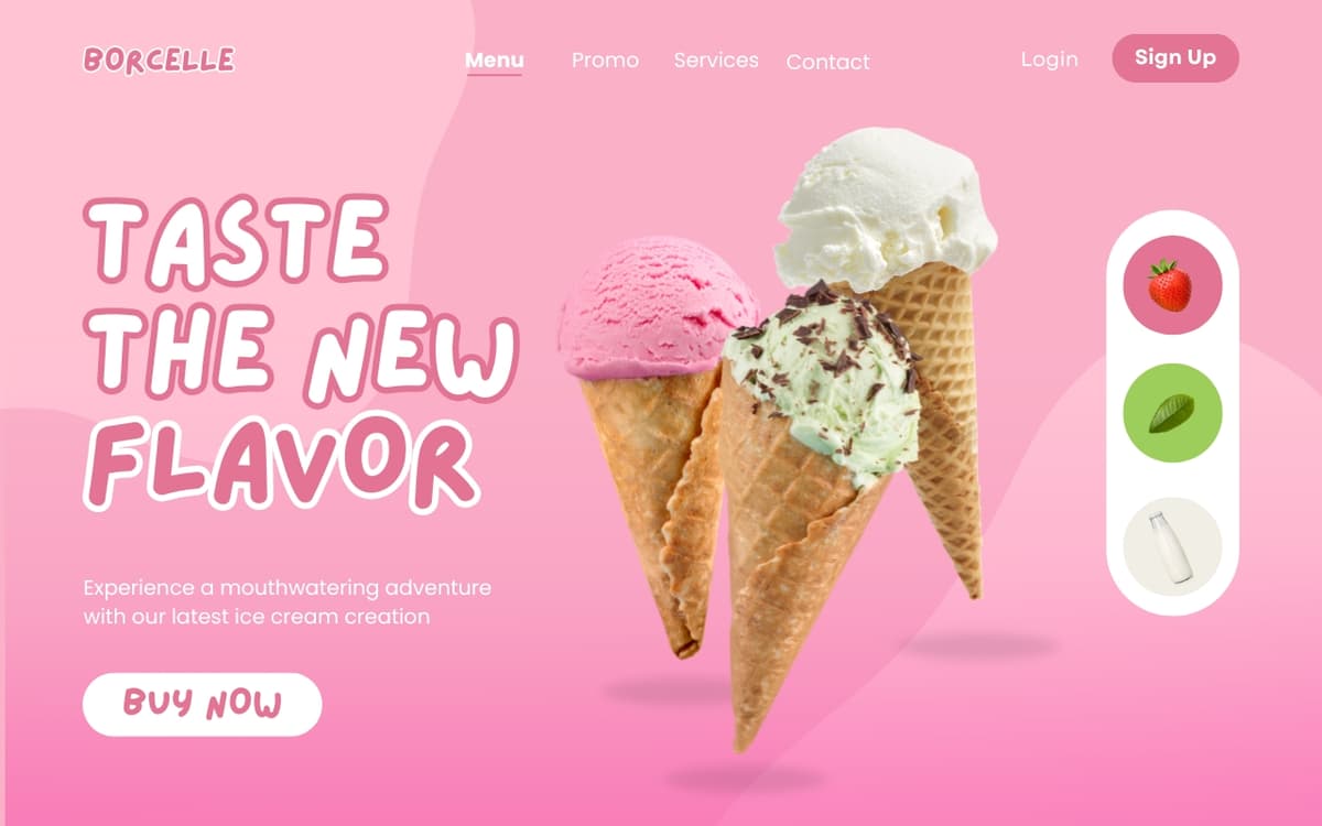 Ice-cream Store web app with animation